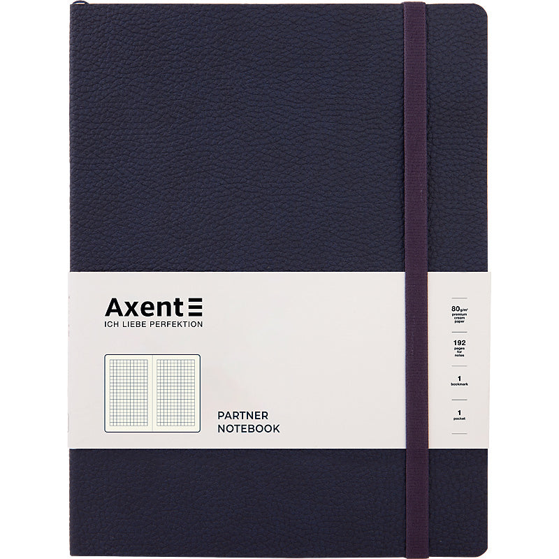 Notebook Axent Partner Soft L, 8615-02-A, 190x250 mm, 96 sheets, squared, blue