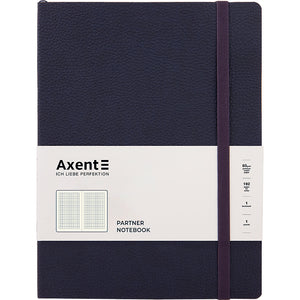 Notizbuch Axent Partner Soft L, 8615-02-A, 190x250 mm, 96 Blatt, kariert, flexibler Umschlag, blau