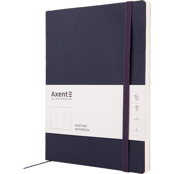 Notizbuch Axent Partner Soft L, 8615-02-A, 190x250 mm, 96 Blatt, kariert, flexibler Umschlag, blau