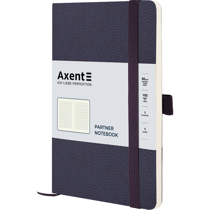 Notebook Axent Partner Soft Skin 8616-02-A, A5-, 125x195 mm, 96 sheets, squared, flexible cover, blue