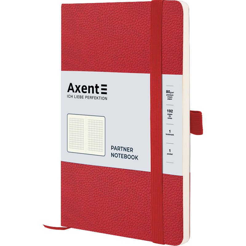 Notebook Axent Partner Soft Skin 8616-06-A, A5-, 125x195 mm, 96 sheets, squared, flexible cover, red
