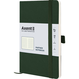 Notizbuch Axent Partner Soft Skin 8616-23-A, A5-, 125x195 mm, 96 Blatt, kariert, flexibler Umschlag, dunkelgrün