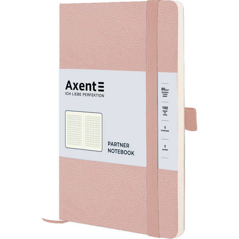 Notebook Axent Axent Partner Soft Skin 8616-24-A, A5-, 125x195 mm, 96 sheets, squared, flexible cover, puder pink