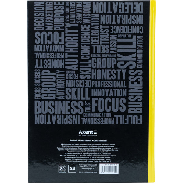 Notebook Axent Colors 8421-06-A, А4, 80 sheets, squared, yellow