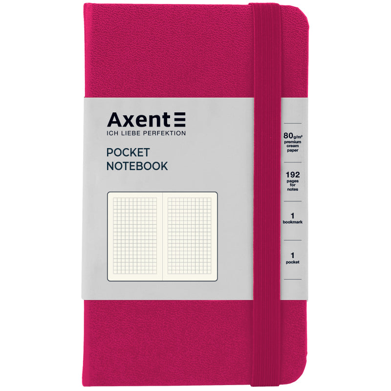 Notizbuch Axent Partner 8301-50-A, 90x150 mm, 96 Blatt, kariert, purpurrot