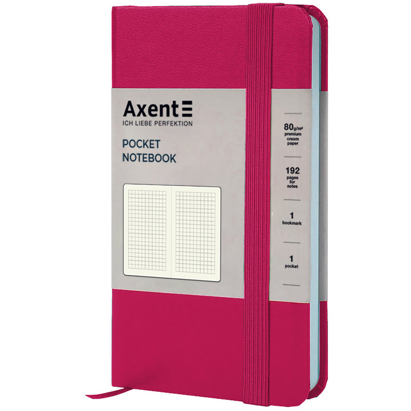 Notizbuch Axent Partner 8301-50-A, 90x150 mm, 96 Blatt, kariert, purpurrot