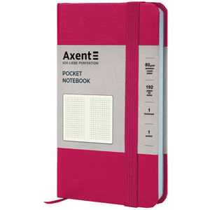 Notebook Axent Partner 8301-50-A, 90x150 mm, 96 sheets, squared, crimson