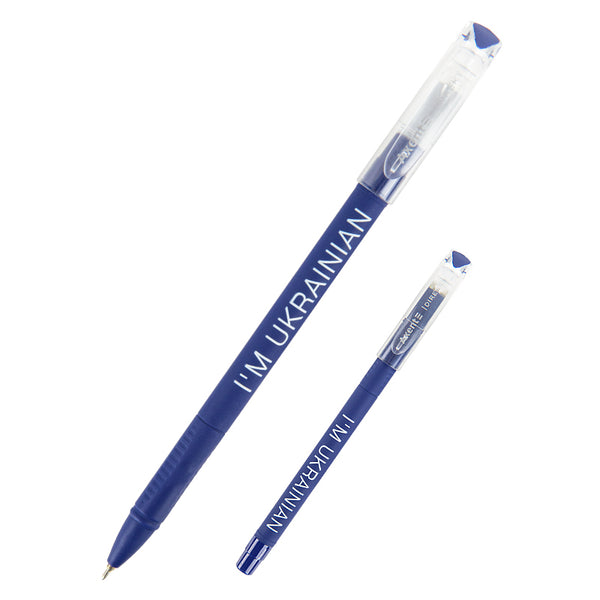 Ballpoint pen Axent Direkt I'm Ukrainian AB1002-01-02-A, 0.5 mm, blue
