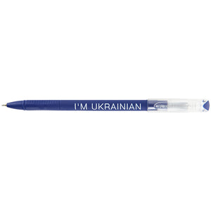 Ballpoint pen Axent Direkt I'm Ukrainian AB1002-01-02-A, 0.5 mm, blue