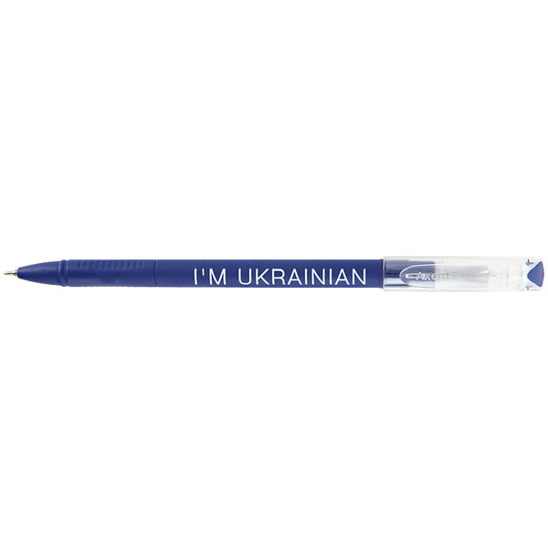 Ballpoint pen Axent Direkt I'm Ukrainian AB1002-01-02-A, 0.5 mm, blue