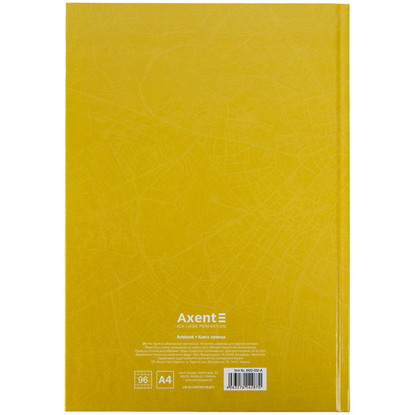 Notebook Axent Courage 8422-552-A, А4, 96 sheets, squared, yellow