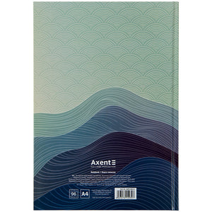 Notizbuch Axent Waves 8422-562-A, A4, 96 Blatt, kariert, blau