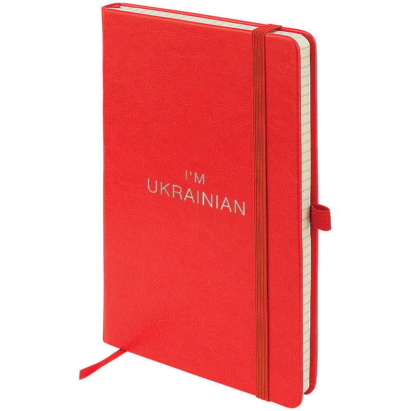 Notizbuch Axent Partner Lux Ukrainisch 8202-06-4-A, 125x195 mm, 96 Blätter, Zelle, rot