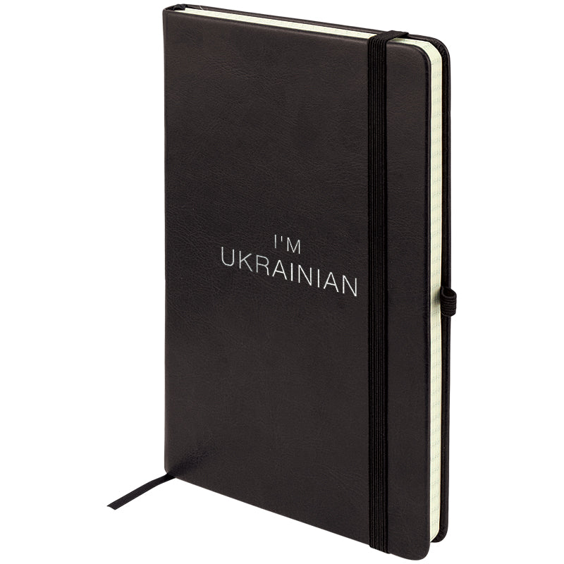 Notizbuch Axent Partner Lux Ukrainisch 8202-01-4-A, 125x195 mm, 96 Blätter, Zelle, schwarz