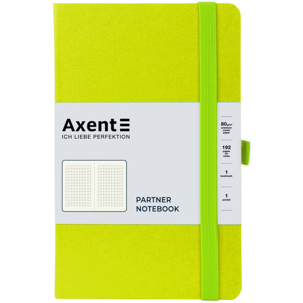 Notizbuch Axent Partner 8201-60-A, 125x195 mm, 96 Blatt, kariert, zitrone