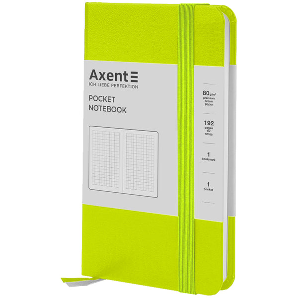 Notebook Axent Partner 8301-60-A, 95x150 mm, 96 sheets,  squared, lemon