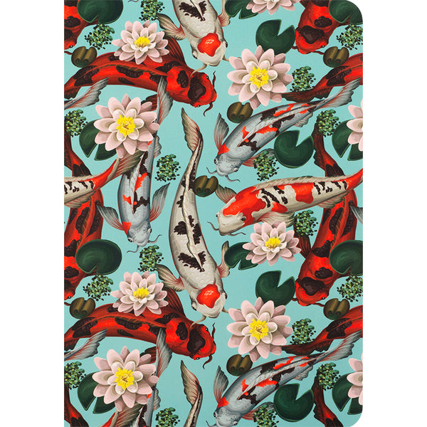 Notizbuch Axent Fish 8700-4-A, А5, 80 Blatt, kariert, blau-rot