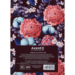 Notizbuch Axent Bloom 8456-3-A, А5, 96 Blatt, kariert, lila