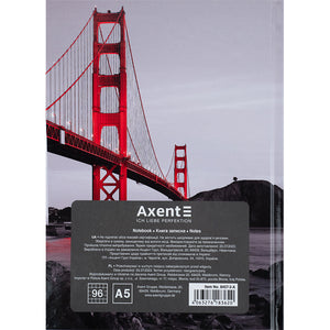 Notizbuch Axent R&B Bridge 8457-3-A, A5, 96 Blatt, Zelle, Hardcover
