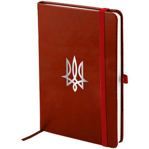 Notebook Axent Partner Lux Tryzub 8202-05-3-A, 125x195 mm, 96 sheets,  squared, burgundy