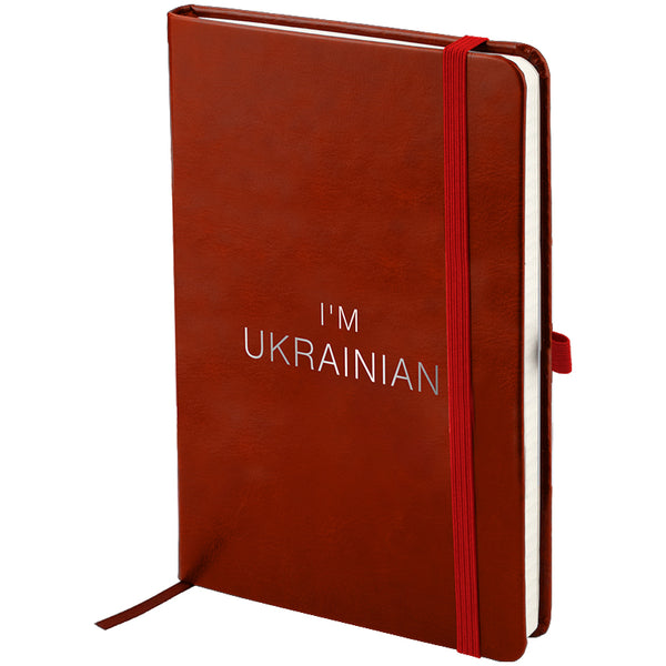 Notizbuch Axent Partner Lux Ukrainisch 8202-05-4-A, 125x195 mm, 96 Blätter, Zelle, Burgund