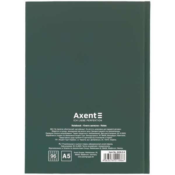 Notebook Success 8458-2-A, A5, 96 sheets,  squared, hard cover