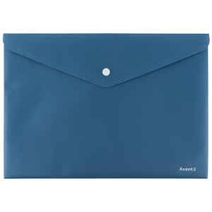 Knopfmappe Axent Erdfarben 1412-05-A, A4, blau
