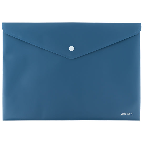 Knopfmappe Axent Erdfarben 1412-05-A, A4, blau