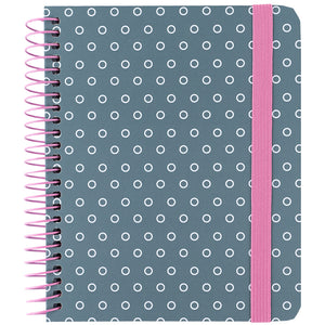 Spiral notebook Axent 8461-2-A, B6+, 120 sheets, squared, hard cover, grey