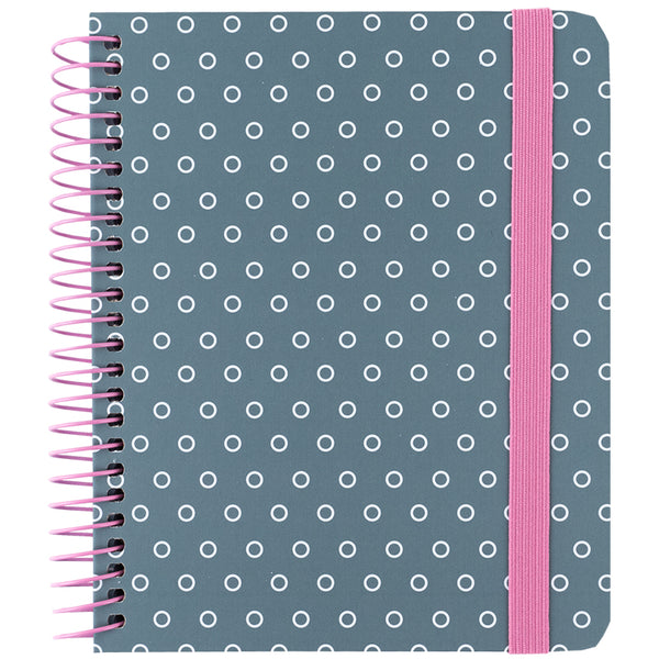 Spiral notebook Axent 8461-2-A, B6+, 120 sheets, squared, hard cover, grey