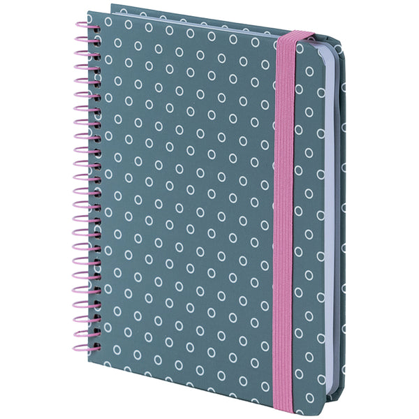 Spiral notebook Axent 8461-2-A, B6+, 120 sheets, squared, hard cover, grey