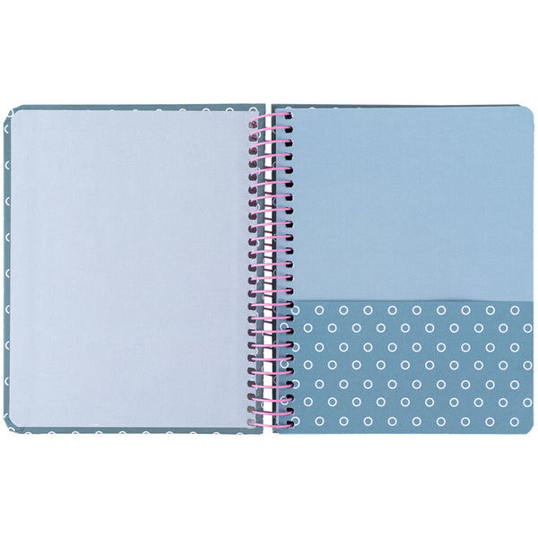 Spiral notebook Axent 8461-2-A, B6+, 120 sheets, squared, hard cover, grey