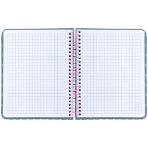 Spiral notebook Axent 8461-2-A, B6+, 120 sheets, squared, hard cover, grey