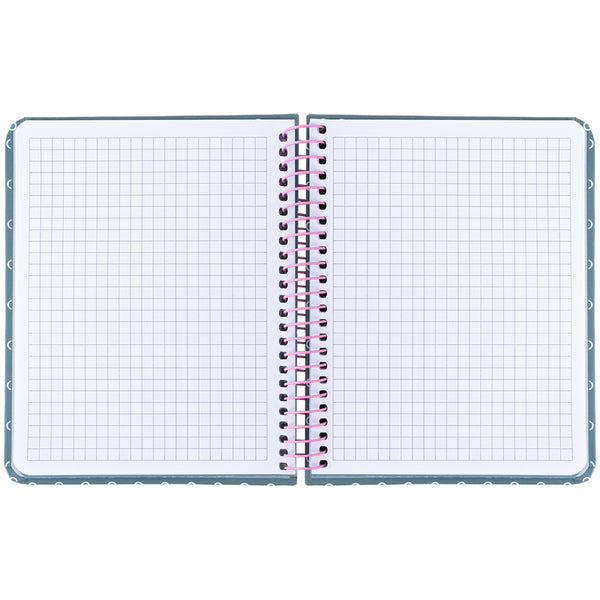 Spiral notebook Axent 8461-2-A, B6+, 120 sheets, squared, hard cover, grey