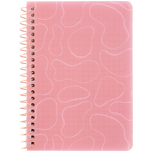 Spiralnotizbuch Axent 8463-2-A, B6, 80 Blatt, Zelle, Kunststoffabdeckung, rosa
