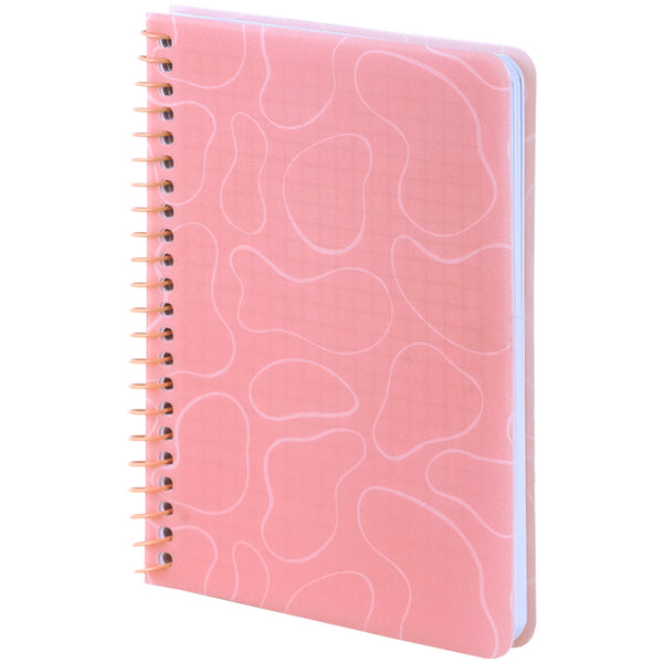Spiralnotizbuch Axent 8463-2-A, B6, 80 Blatt, Zelle, Kunststoffabdeckung, rosa