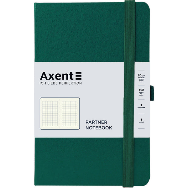 Notebook Axent Partner 8201-61-A, 125x195 mm, 96 sheets,  squared, green forest