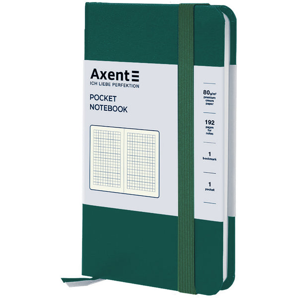 Notizbuch Axent Partner 8301-61-A, 95x140 mm, 96 Blatt, Zelle, waldgrün