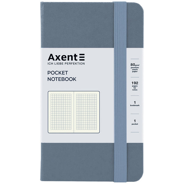 Notizbuch Axent Partner 8301-62-A, 95x140 mm, 96 Blatt, Zelle, grau