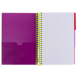 Notebook with dividers Axent 8405-09-A, A5, 120 sheets, squared, purple