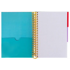 Notebook with dividers Axent 8405-12-A, A5, 120 sheets, squared, turquoise