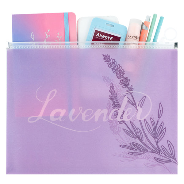 Zipper folder zip-lock Axent Lavender-1 1497-36-A, A4+