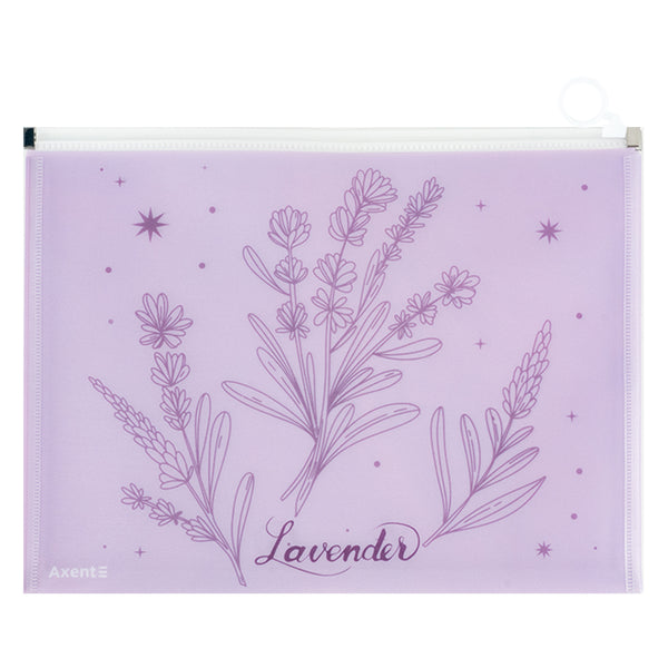 Zipper folder zip-lock Axent Lavender-2 1497-37-A, A4+