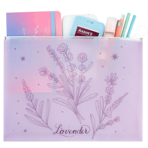 Zipper folder zip-lock Axent Lavender-2 1497-37-A, A4+