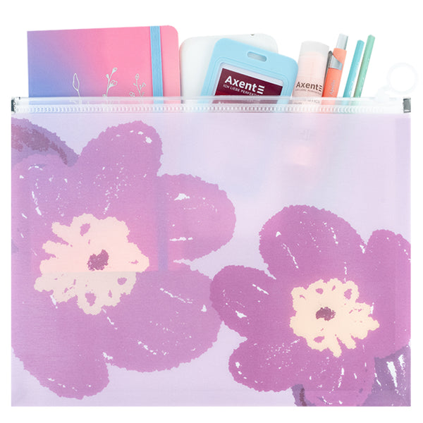 Zipper folder zip-lock Axent Lavender-4 1497-39-A, A4+