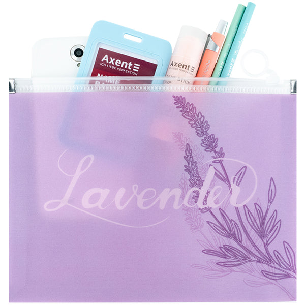 Zipper folder zip-lock Axent Lavender-1 1498-36-A, A5+
