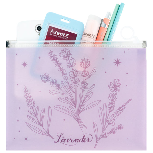 Zipper folder zip-lock Axent Lavender-2 1498-37-A, A5+