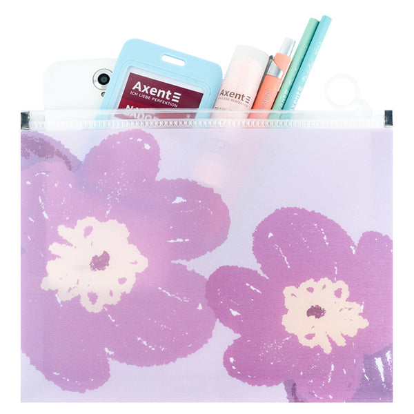 Zipper folder zip-lock Axent Lavender-4 1498-39-A, A5+