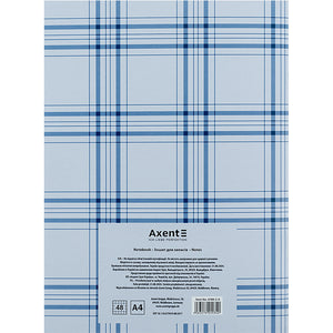 Notizbuch für Notizen Axent 4780-2-A, A4, 48 Blätter, Zelle, blau