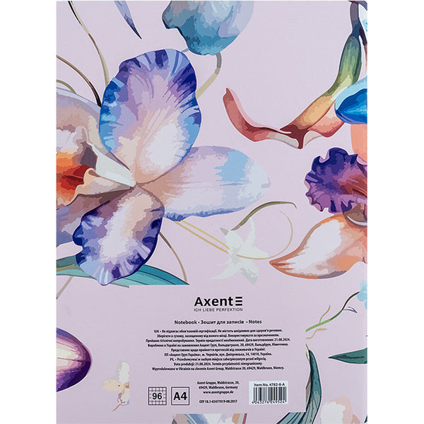 Notebook für notizen Axent 4782-8-A, A4, 96 blätter, zelle, Botanische